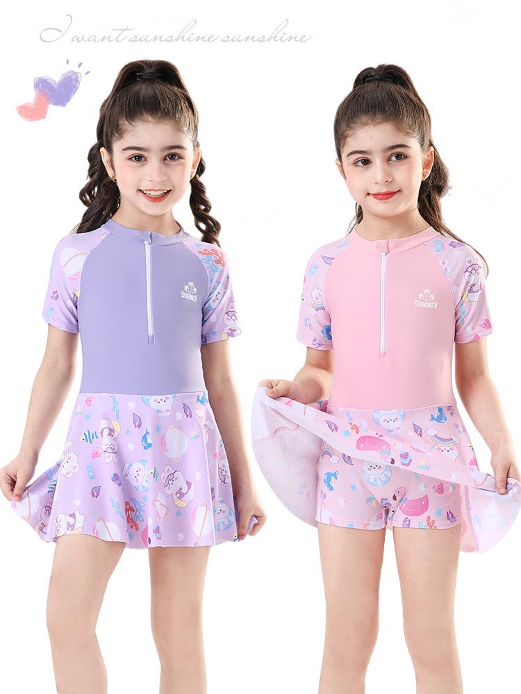 2025 Children's Two-Piece Swimsuit: Summer Water Park Swimwear for Girls, Sizes Medium & Large