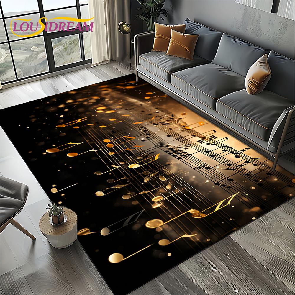Note Music Colorful Musical Score Cartoon Dream Carpet Rug for Living Room Bedroom Home Sofa Decoration,Kid Non-slip Floor Mat
