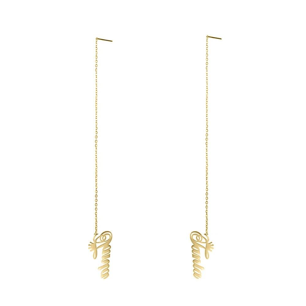 Sherman Benutzername Linear Einfädler Ohrringe Lange Quaste Hängende Buchstaben Ohrringe Weiblich Edelstahl Schmuck