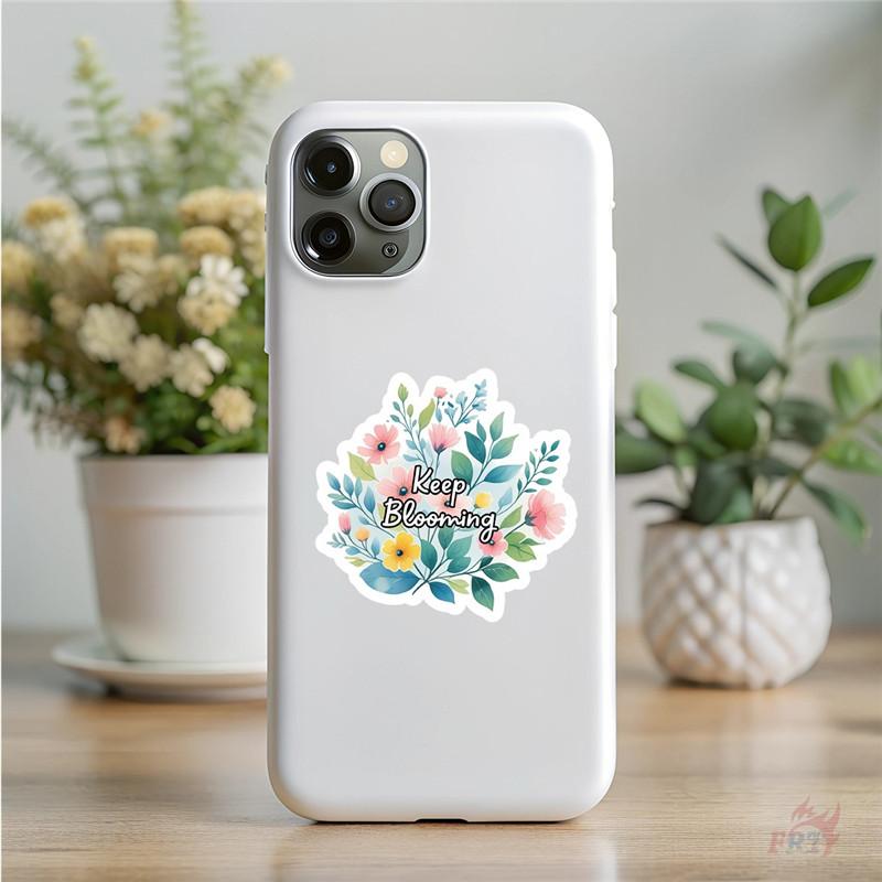 50Pcs/Set Flowers Healing Phrase Stickers DIY Fashion Waterproof Doodle Decals Stickers