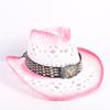 Popular European and American Fashion Hollow Woven Hat Straw Hat Men's and Women's Classic Outdoor Western Denim Straw Hat