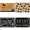 Funny Halloween Ghost Pumpkin Foolish Mortals Carpet Mat Rug Welcome Home Decor for Front Door Bathroom Kitchen Outside Room