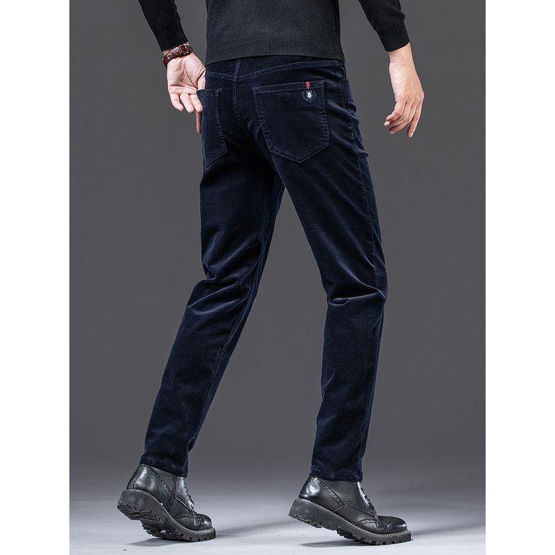 Trade Surplus Fleece-Lined Straight Corduroy Pants for Men, Autumn and Winter, Comfortable Middle-Aged Dad Corduroy Trousers, Business Casual Pants