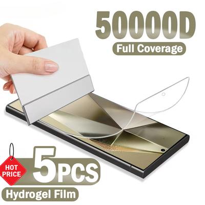 5-teiliger weicher Silikon-Hydrogel-Film für Samsung Galaxy S25 S24 S23 S22 S21 S20 FE 5G Note 20 Ultra 10 Plus Displayschutzfolien