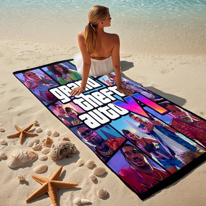 Gta Vi Copertina Elegante Stampa Digitale Telo da Spiaggia Asciugatura Rapida Assorbente Coperta per Spiaggia Piscina Palestra Viaggio Regalo di Natale C9211635