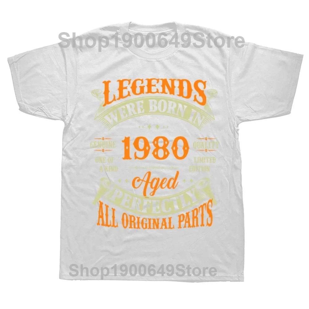 Mens Made In 1980 Tee 44th Birthday 44 Years Old School Retro 80 T Shirt Anniversary Cotton Top Short Sleeve Tee Unique TShirt
