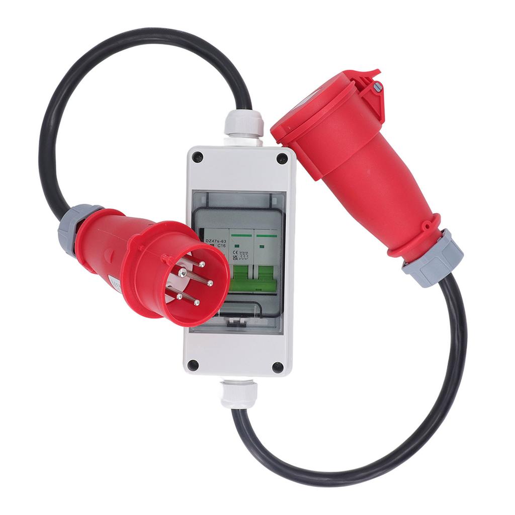 Napájecí adaptér CEE IP44, 5pinový, 2,5 mm2, 16 A, samec-samice, s jističem 400 V, 16 A, 3P