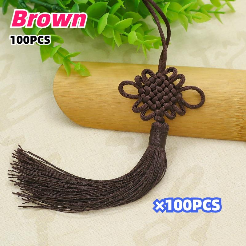 100pcs Red Chinese Knots Adorned with Auspicious Patterns Elegant Tassel Decorations for Weddings Festivals and Home Aesthetics