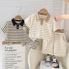 2Pcs/Set Boys Polo Shirts+Shorts Clothes Stripe Sets Summer Child Casual T-shirts Shorts Sports Suit For Baby Tracksuits Kids Outfits Set