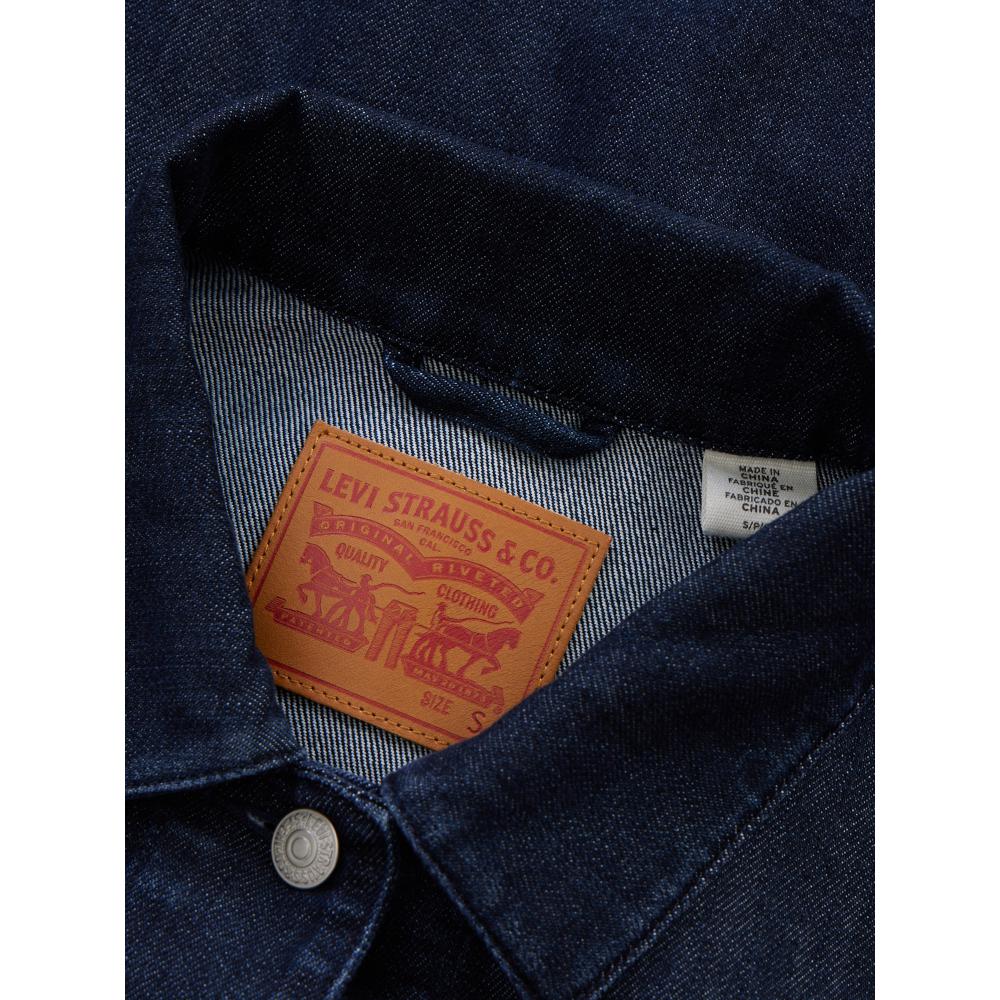 Levis FW23 Solid Color Long Sleeve Button Down Jacket Women jackets Blue A6816-0001