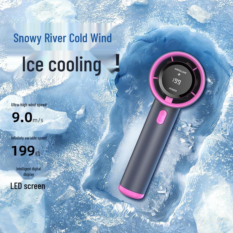 2026 Southeast Asia High-Speed Portable Handheld Mini Fan with USB Charging & Digital Display