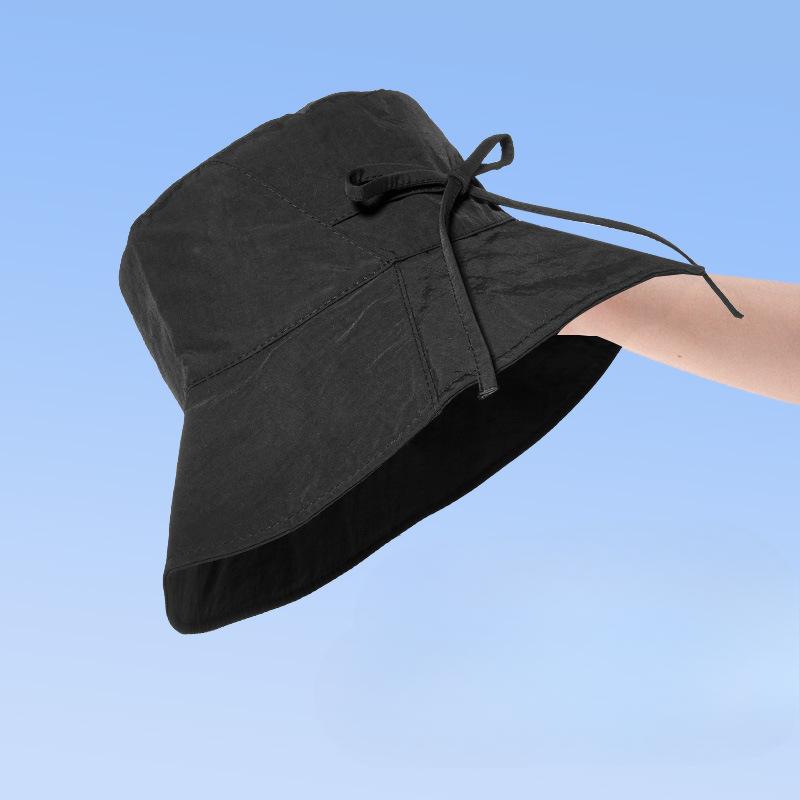 Quick Drying Bow Fisherman Hat Girl Summer Sun Protection Pot Hat Big Hat Brim Showing Face Small Travel Beach Hat