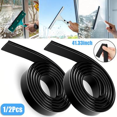 1-2 Rouleaux Lames en Caoutchouc de Rechange pour Raclette 41 Pouces Lame de Rechange Raclette Raclette Grattoir pour Nettoyage de Vitres Fenêtre Porte de Douche