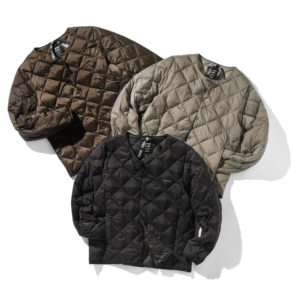 Taion Unisex Crew Neck Down Jacket Dark Size 2XL (G4FU-J101-TG), Brown,