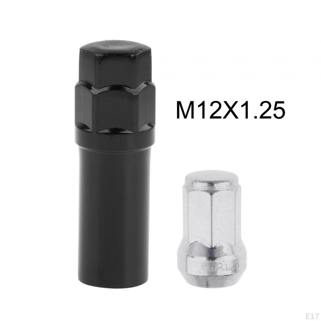20 Pieces M12 Wheel Lug Nuts with Socket Open End Spare Parts Accessory Replacement