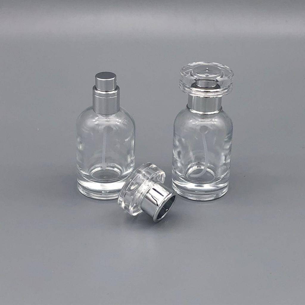 30ML Premium Perfume Bottle with Silver Round Lid Portable Perfumes Dispenser Bottle Cosmetic Spray Bottle Glass Bottles Water