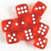 Ensemble de dés à 6 faces Dés Arrondis Couleur Translucide Dés de Jeu de Société Enseignement Mathématiques Ensemble de dés (10 Pièces Rouge) Deux