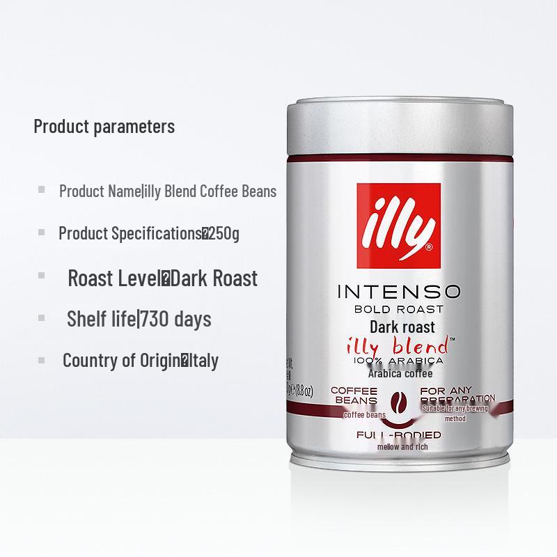 Illy Medium/Dark Roast Italian Espresso Arabica Coffee Beans, 250g Can