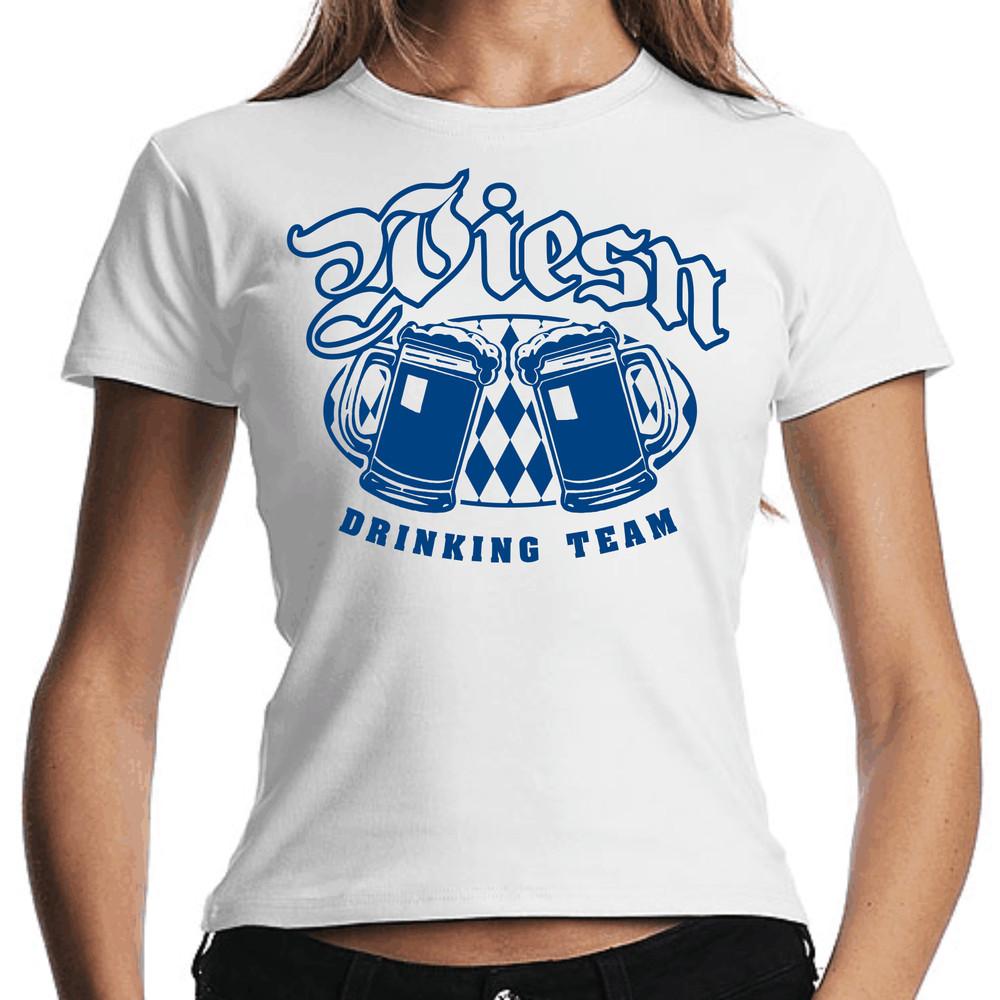 Wiesn Drinking Team Oktoberfest Monaco Funny Phrases Comics T-Shirt Women