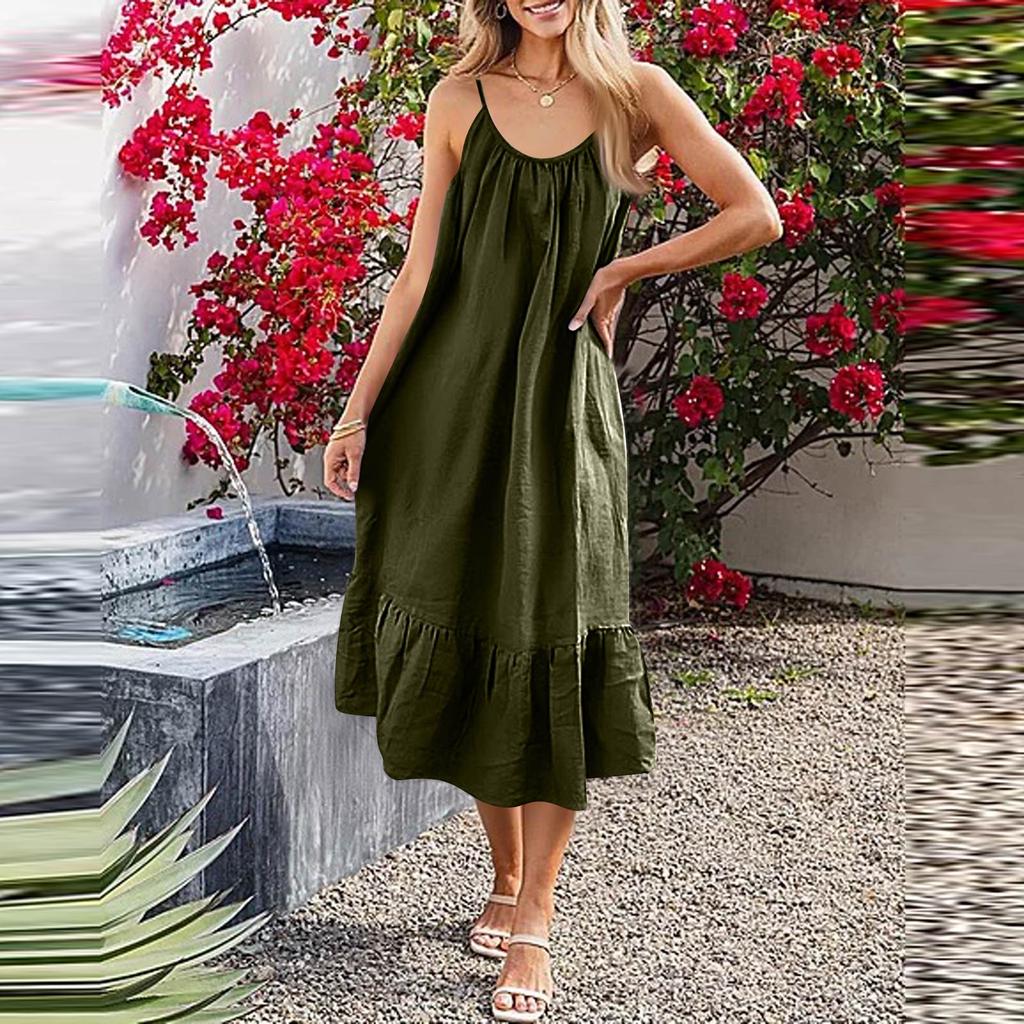 Women's Backless Strapless Dresses, Backless Loungewear Dress, Sleeveless, House Dress, Long Dress With Back Bow