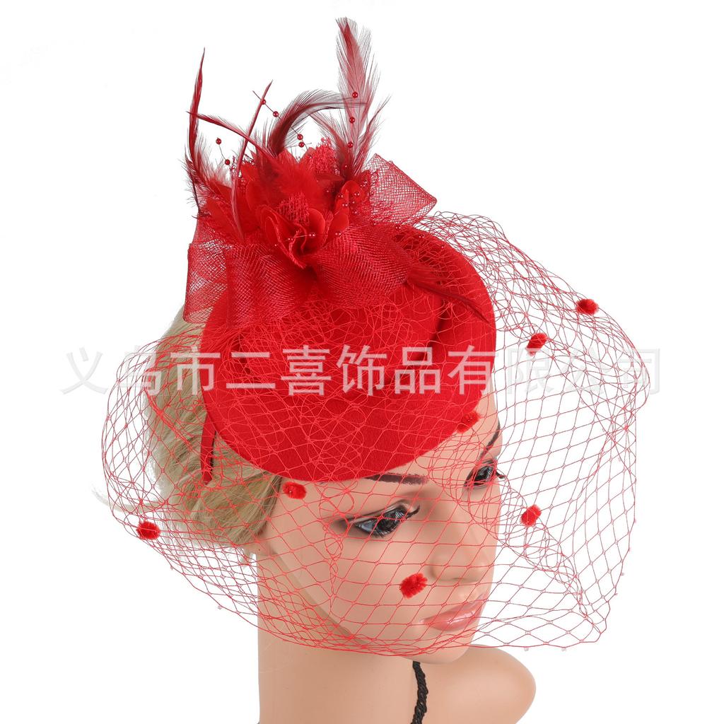 Fascinator Celebrity Vintage Mesh Headgear Top Hat Party Prom Veil Hair Accessories Hairpin Headgear
