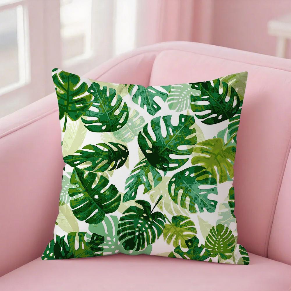 Green Palm Leaves Pillow Case Pillow Cover Case Square Pillow Case Sofa With Pillow Case For Home Use