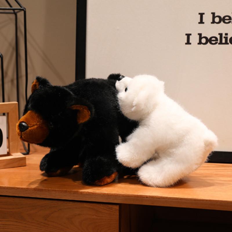 Cartoon Plush Bear Stuffed Animal With Long Pile Fur For Children Gift Giving