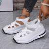 Summer new slope heel sandals women's bag head hollow breathable women's muffin thick bottom Velcro women