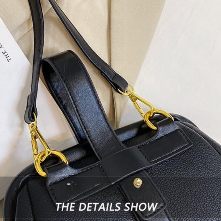 Lychee Pattern Lock Doctor Bag Women's Shoulder Handbag