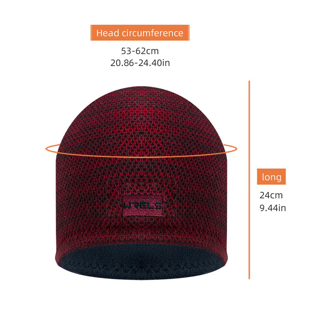 Wrels Knitted Hat Double-Sided Pullover Hat Warm Thickened Winter Hats Windproof Sun-Proof Beanie Hat Elastic Cycling Ski Cap