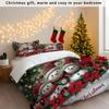 3pcs Christmas Snowman Printed Chipless Bedding Set Multiple Sizes Bedrooms and Dormitories Comfortable and Machine Washable
