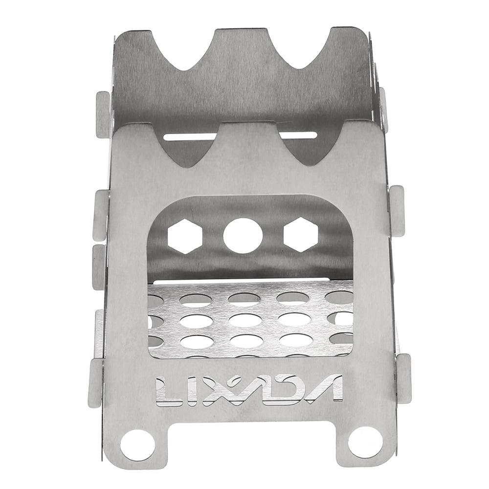 Lixada Titanium Outdoor Camping Stove Portable Ultralight Folding Wood Stove Pocket Stove Camping