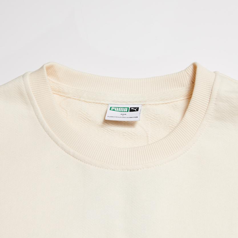 Puma Trendy Printed Pullover Sweatshirt Round Neck Unisex Sweatshirt Off-White 534667-65