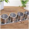 4 Pcs Magnetic Spice Tin Jar Rack Stainless Steel Spice Sauce Storage Container Clear Lid Jars Kitchen Condiment Sprinkle Can