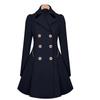 Women's Solid Double Button Pocket Overcoat  Casual Coat Long Sleeve Neck Outerwear Winter Trendy Women's Party Outfit Clothes For Daily Wear Jackets