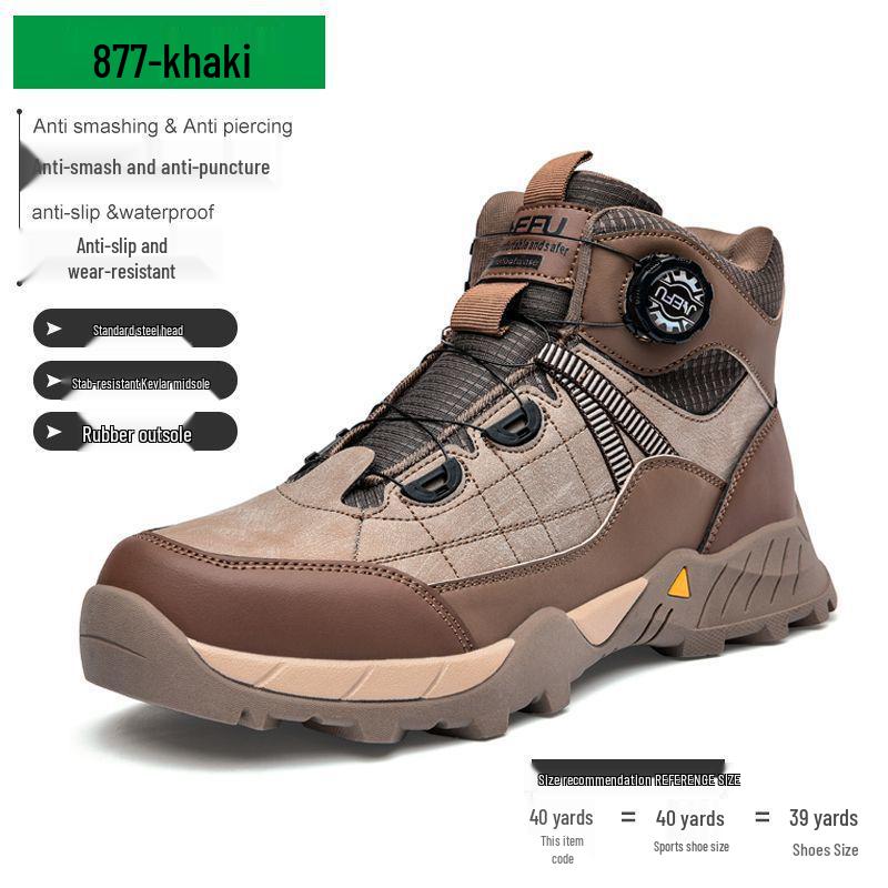 Мужские высокие рабочие туфли Удобная Противоударная Противопрокольная Износостойкая Всесезонная Конструкция Защитная Обувь 8290₽