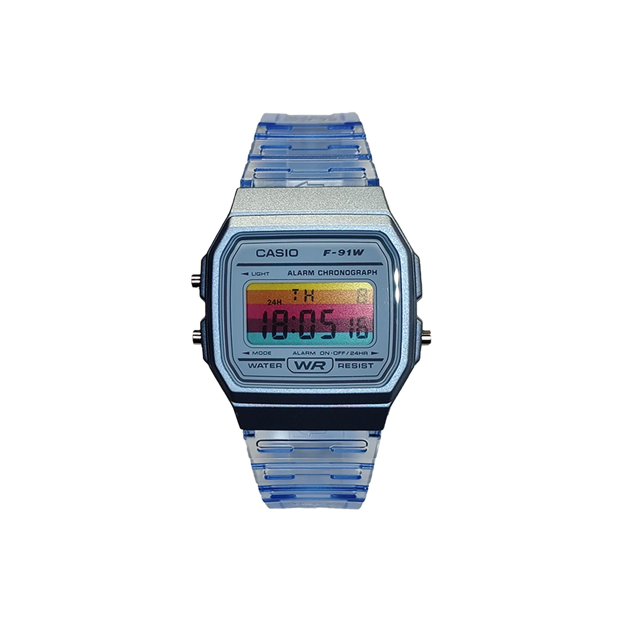 

CASIO Custom Collection Quartz Movement Resin Strap Watch Men s Watches Blue Dial F-91WS-2(Watch5--) Blue Strap