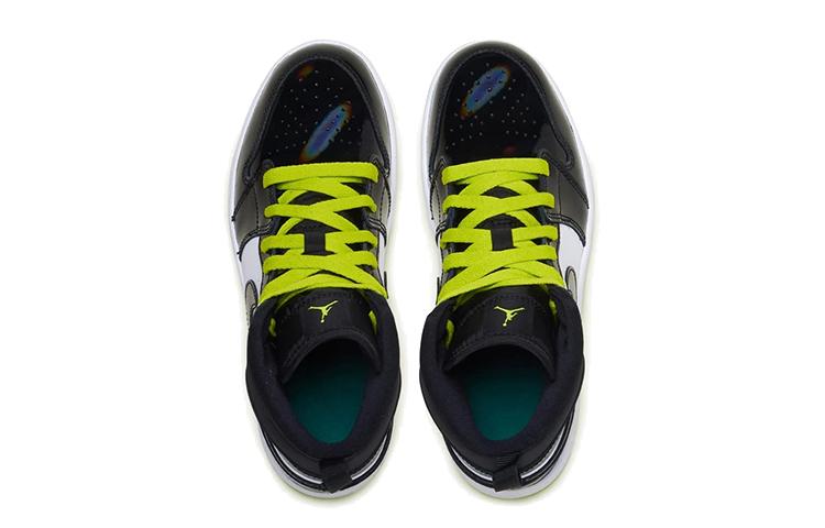 Jordan 1 Mid Black Cyber Mystic Green (PS)