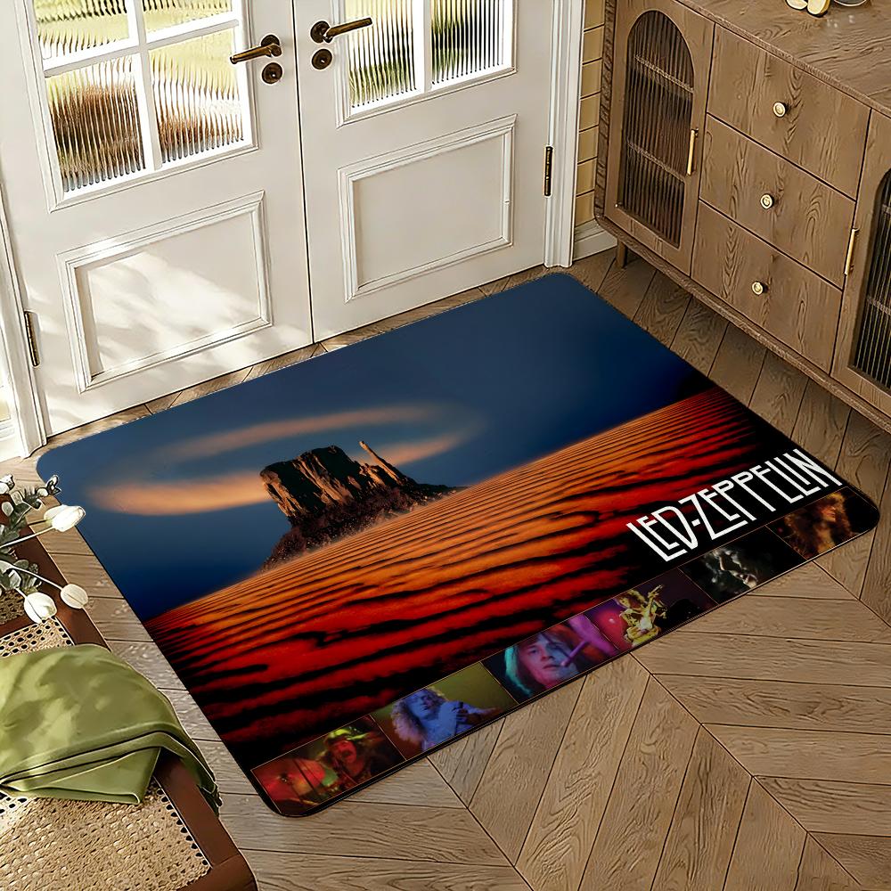 Led Zep-pelin Floor Mat Soft Thickened Absorbent Non-Slip Bedroom Living Room Door Mat Home Decor Flannel Rugs