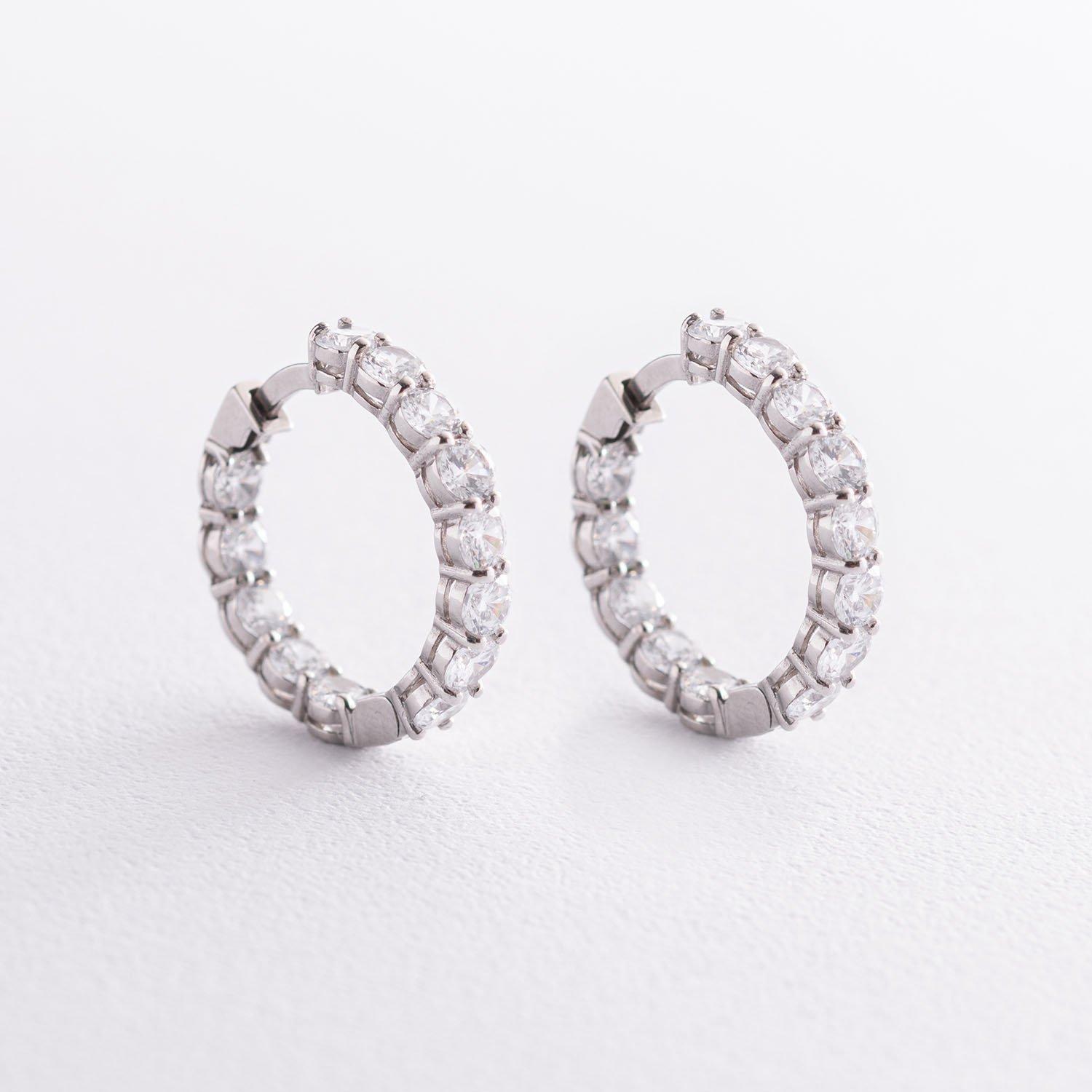 

Срібні сережки з фіанітами Oniks срібний