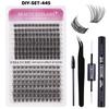 Natural Dense C-Song Single Cluster False Eyelashes 10-16Mm Mixed Diy Segmented Multi-Hair Eyelashes