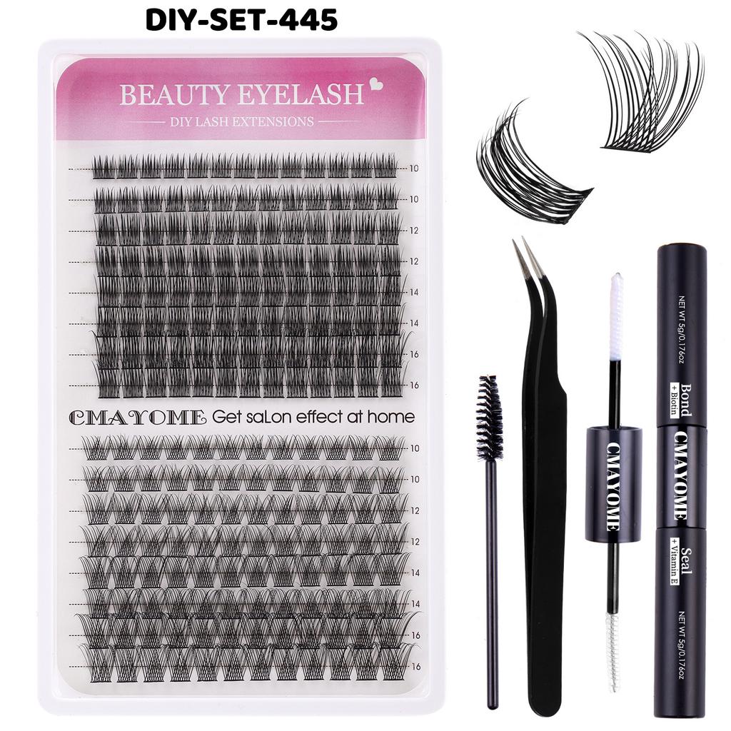 Natural Dense C-Song Single Cluster False Eyelashes 10-16Mm Mixed Diy Segmented Multi-Hair Eyelashes