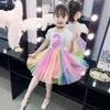 2025 Sommer Regenbogen-Prinzessinnenkleid für Mädchen – trendige und stylische Kinderkleidung