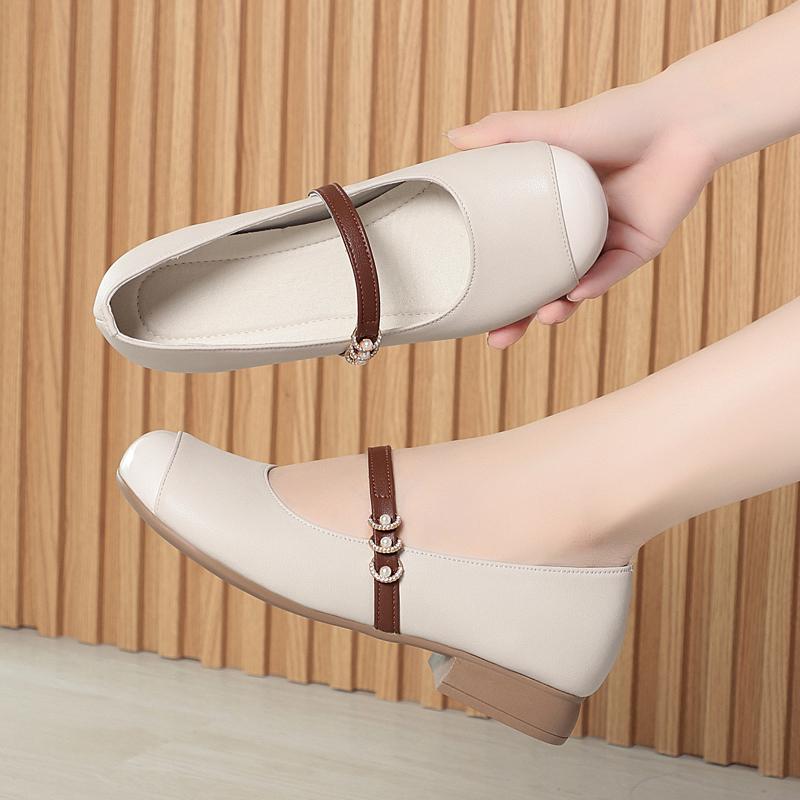 Fashion AIYUQI Mary Jane Shoes Women's Autumn 2025 New Genuine Leather Women's Work Shoes Large Size Square Toe Sampers Women's Shoes