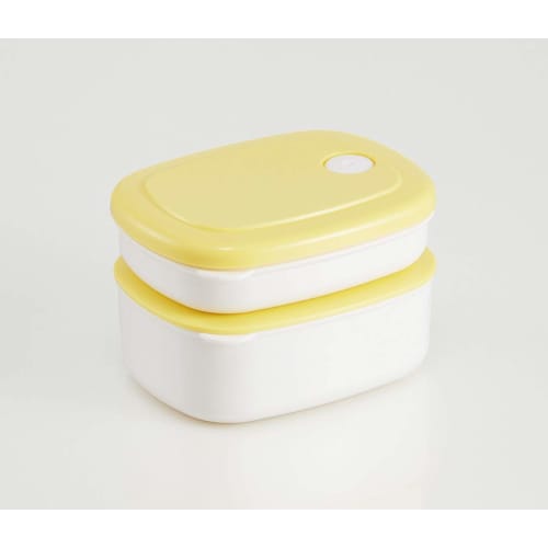Skater Rice Container, 200ml, Thin, Powder Pastel Yellow, SLG1, for Freezing and Preparing Rice