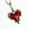 Gothic Thorn Red Heart Necklace Adornment Adjustable Alloy Clavicle Chain for Unique Style and Mystery Lovers