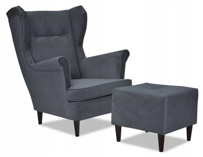 ARI Wing Chair with Footrest, Scandinavian Anthracite Grey