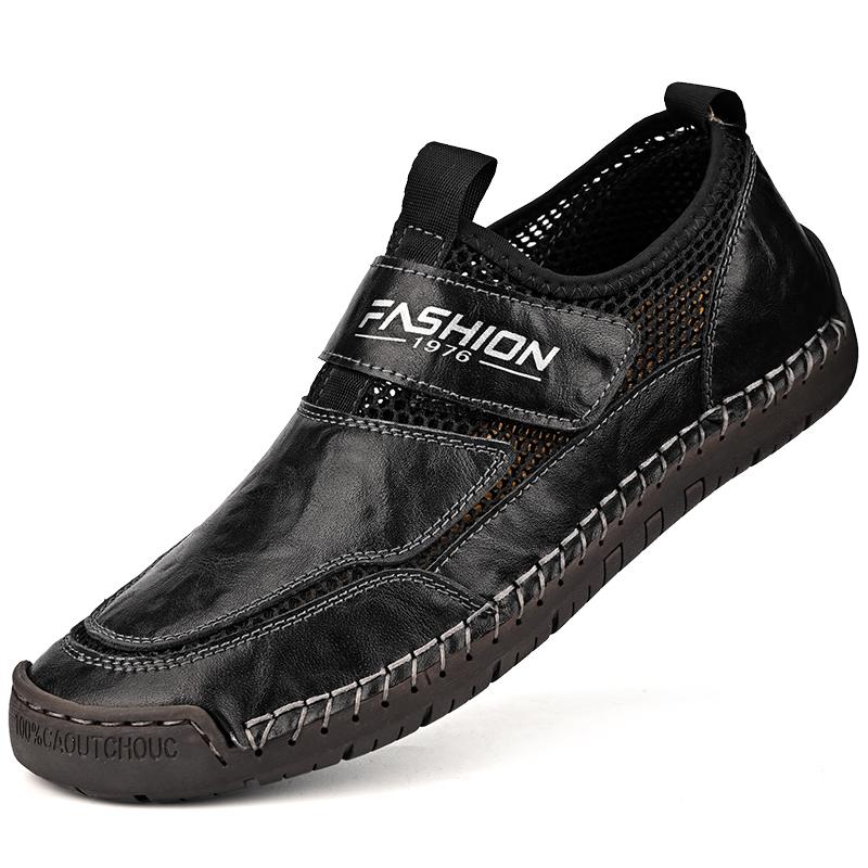 

Модные летние мужские сандалии большого размера, коричневые пляжные шлепанцы, мужские тапочки, нескользящие, легкие, на плоской подошве, повседневная обувь Zapatos Hombre 48 чёрный