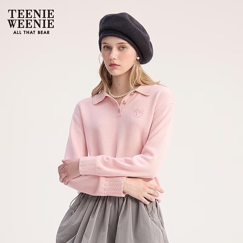 Teenie Weenie Women's Cartoon Bear Polo Knit Sweater