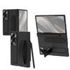 Hinge Elastic Wristband Stand Protection Armor Pen Slot Case for Samsung Galaxy Z Fold8 / 8 Ultra with Tempered Glass Sytlus Pen